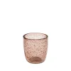 Bougeoir en verre Bulle rose