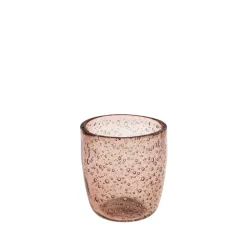 Bougeoir en verre Bulle rose