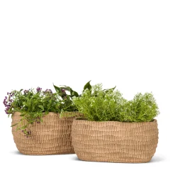 Cache pot strié