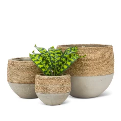 Cache-pot béton et jute