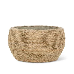 Cache-pot de taille basse recouvert de jute