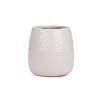 Cache-pot ivoire en céramique avec motif de cercles