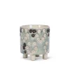 Cache-pot sur pieds à fleurs