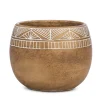 Cache-pot terracotta à motif tribal