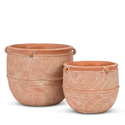 Cache-pot terracotta rustique