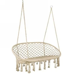 Chaise double à suspendre en macramé naturel