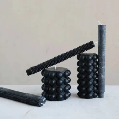 Chandelle longue cloutée noire