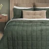 Courtepointe en velours vert Corduroy