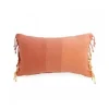 Coussin à franges orangé