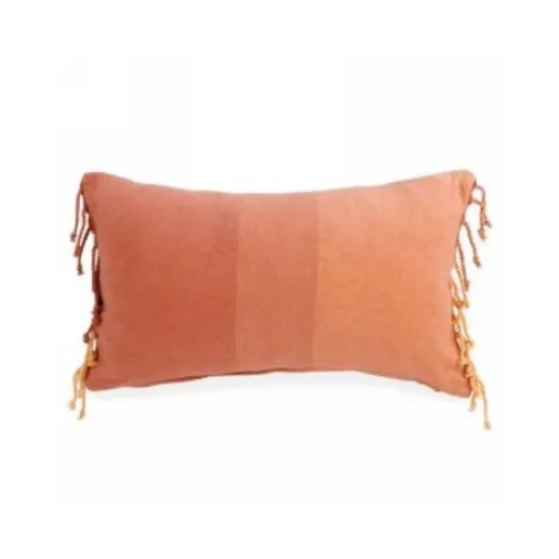Coussin à franges orangé