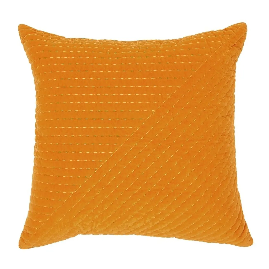 Coussin de velours moutarde par Brunelli