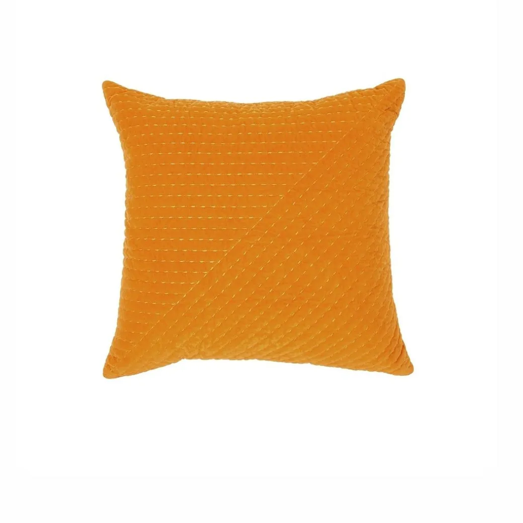 Coussin de velours moutarde par Brunelli