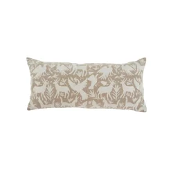 Coussin Folklore brodé blanc