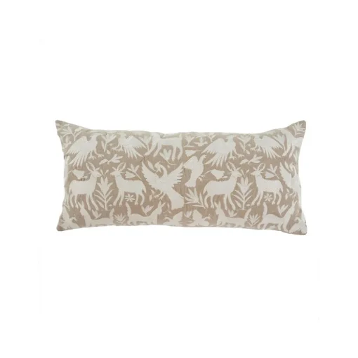 Coussin Folklore brodé blanc