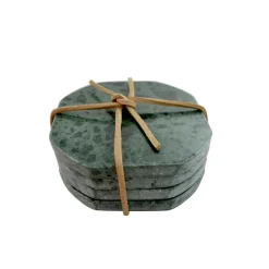 Ensemble de 4 sous-verres Vert / bois