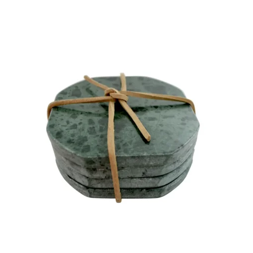 Ensemble de 4 sous-verres Vert / bois