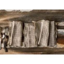 Ensemble de linges de table tissés taupe