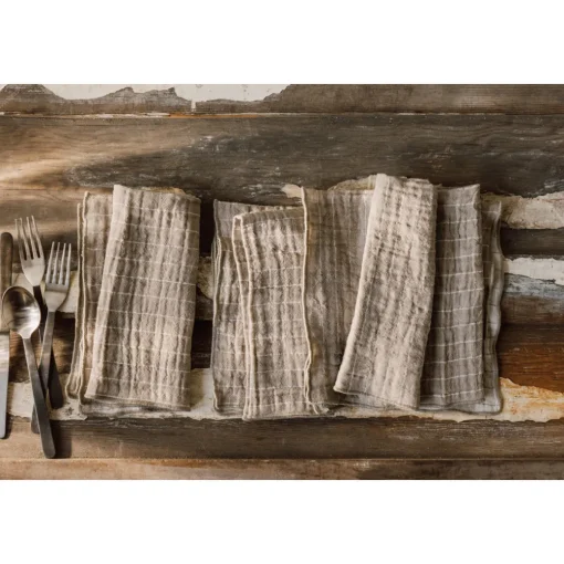 Ensemble de linges de table tissés taupe