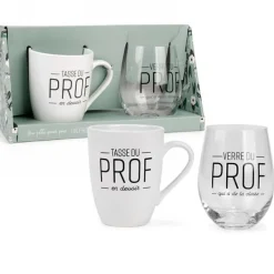 Ensemble de tasse et verre Prof