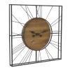 Horloge métal double et bois