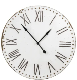 Horloge murale en ivoire vieilli avec chiffres romain