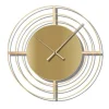 Horloge ronde en métal or