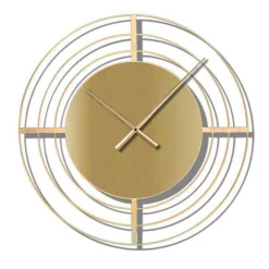 Horloge ronde en métal or