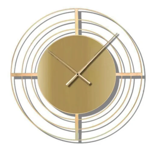 Horloge ronde en métal or