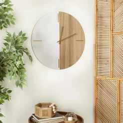 Horloge rustic en bois naturel et blanc