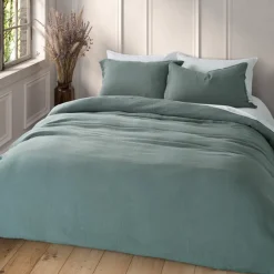 Housse de couette Lin bleu steel