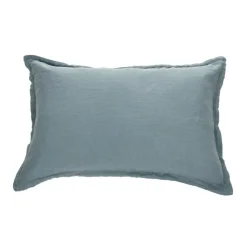 Housse de couette Lin bleu steel