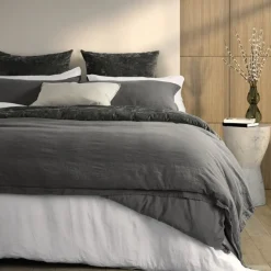 Housse de couette Linen Stone Wash charcoal