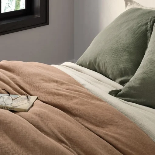Housse de couette Muslin olive