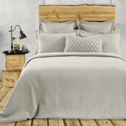 Housse de couette piquée Rustic gris par Brunelli