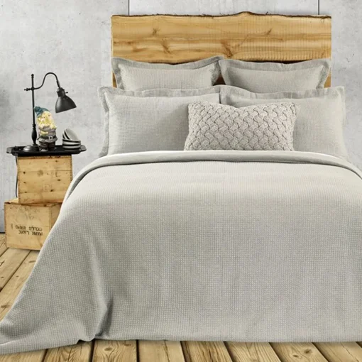 Housse de couette piquée Rustic gris par Brunelli