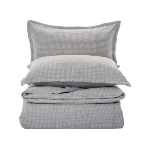 Housse de couette piquée Rustic gris par Brunelli