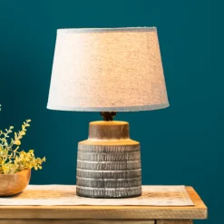 Lampe de table grise