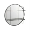 Miroir rond avec étagères