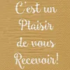 Napkins "plaisir de vous recevoir" or