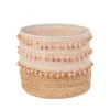 Panier en jute stripe nectar rose petit