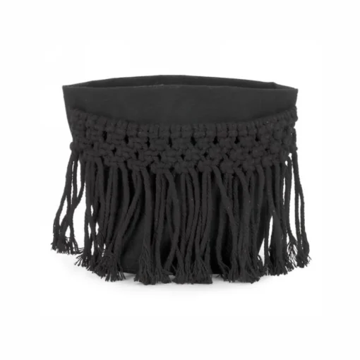 Panier noir avec franges