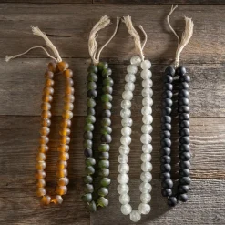 Perles Pompons en verre givré