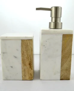 Pompe à savon en Bois et marbre