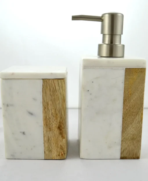 Pompe à savon en Bois et marbre