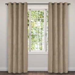Rideau en velours côtelé taupe Corduroy