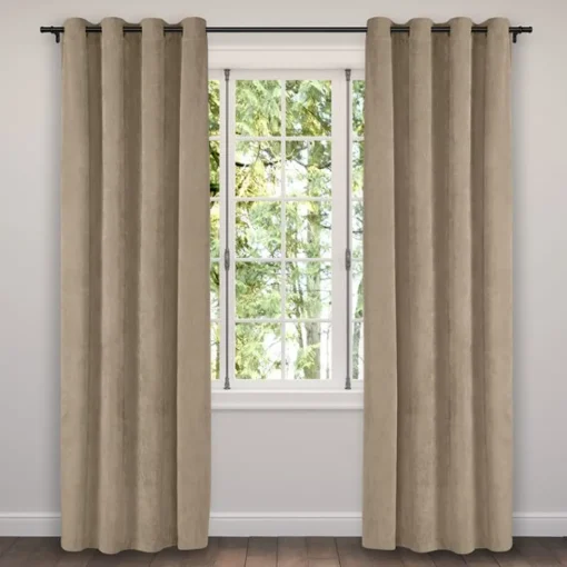 Rideau en velours côtelé taupe Corduroy