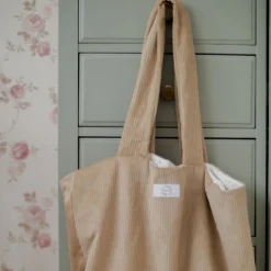 Sac cabas en corduroy caramel