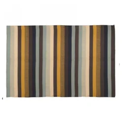 Tapis à rayures bleu et jaune
