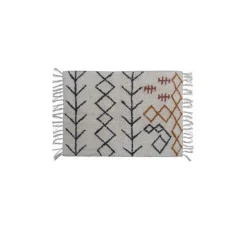 Tapis en coton à franges