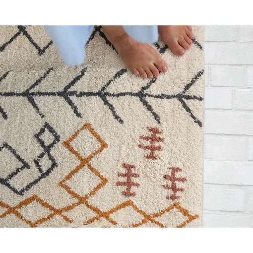 Tapis en coton à franges